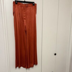 Corey Lynn Calter Burnt Orange Satin Pants